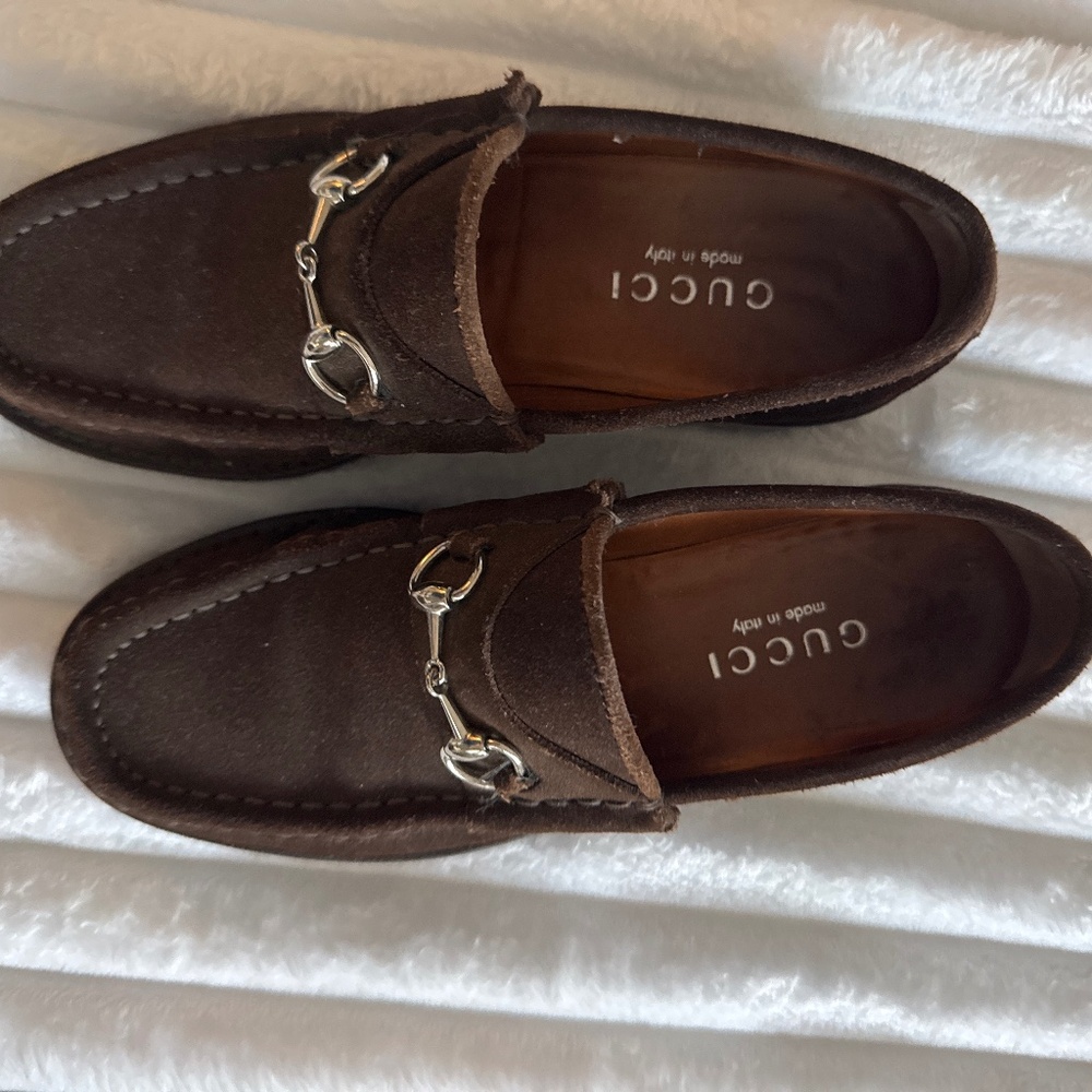 Gucci Suede Horsebit Loafers